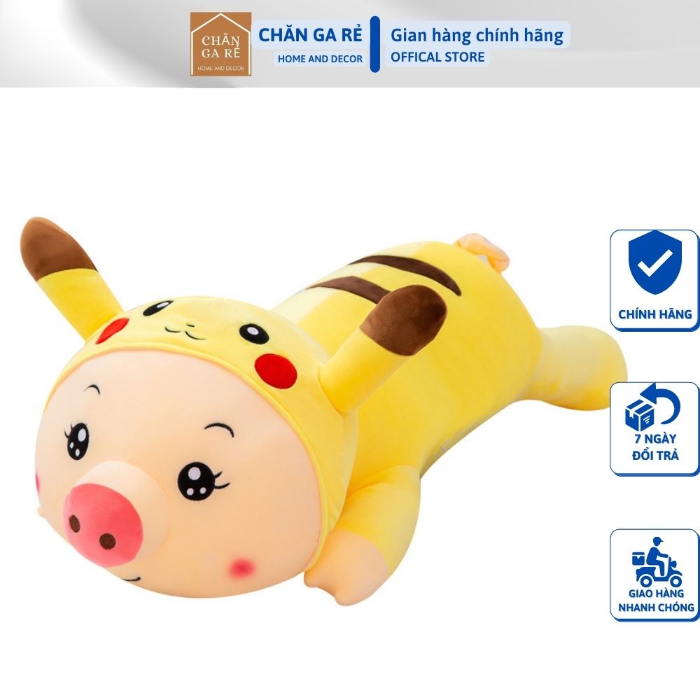 Gấu Nhồi Bông Heo Biến Hình Siêu Cute-Siêu Mềm Heo Size Lớn