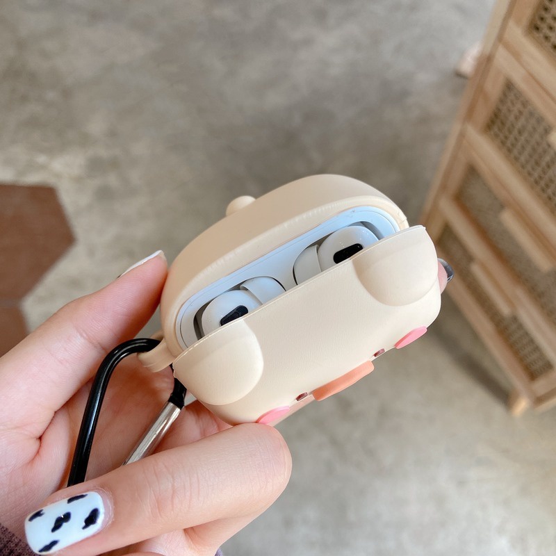 Vỏ bảo vệ hộp sạc tai nghe Airpods 1/2 / Pro chống va đập hình chú heo dễ thương thời trang chất lượng cao