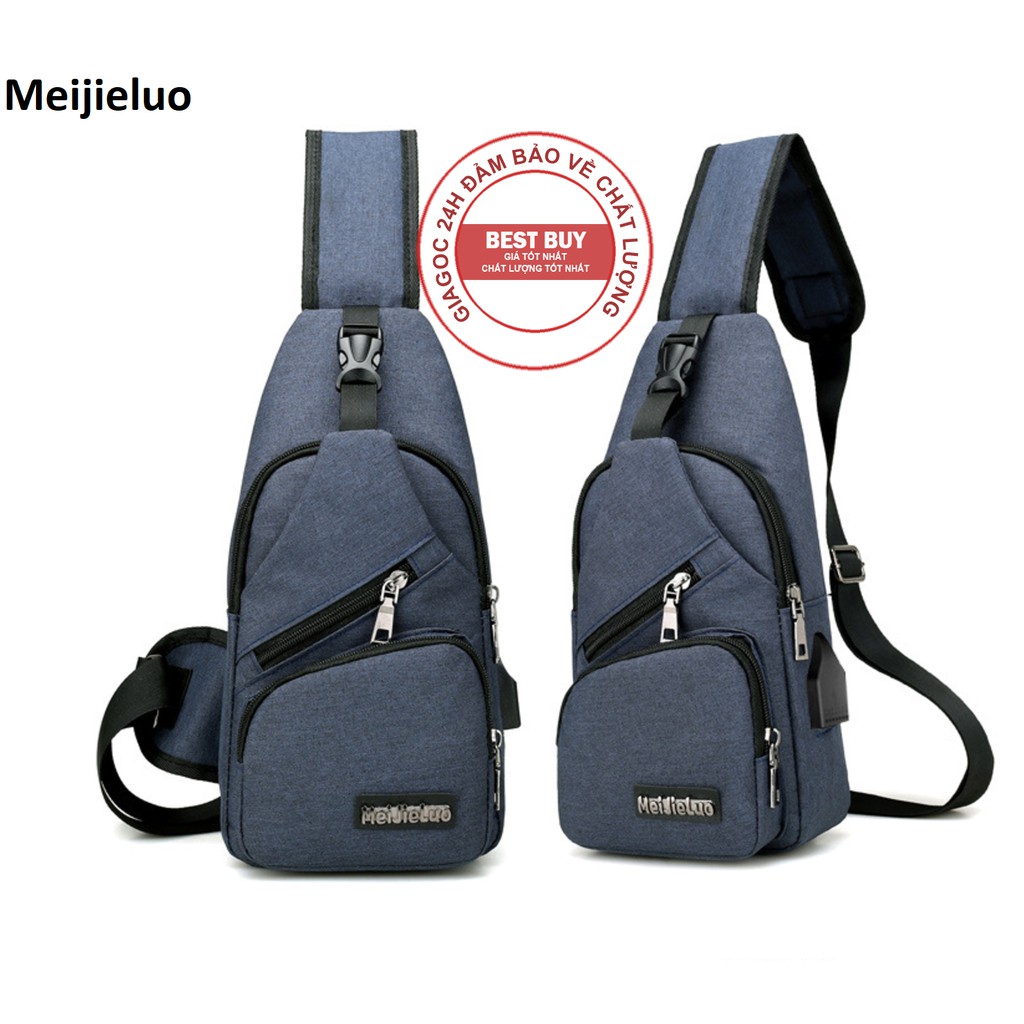 {XẢ KHO} Túi đeo chéo cho nam, túi đeo chéo nhiều ngăn Meijiluo