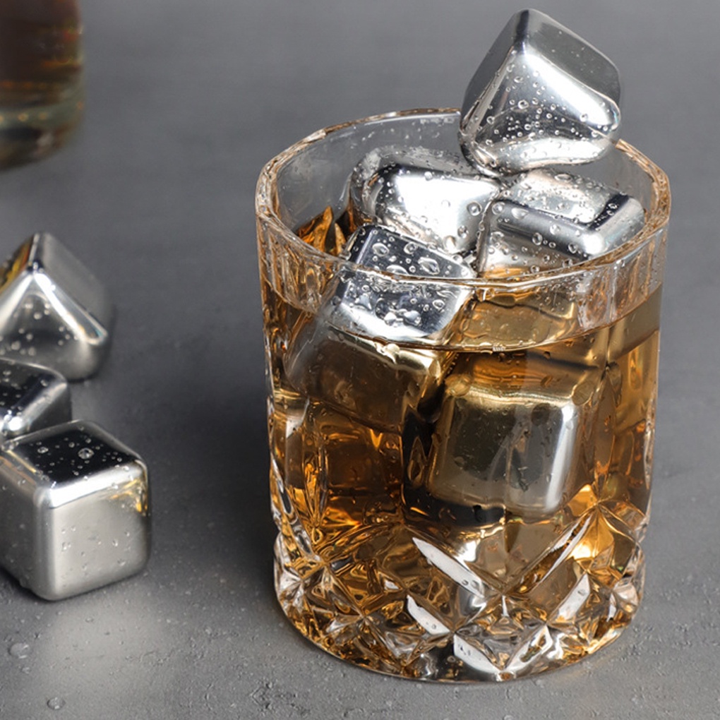Pub Wine Chilling Cooling Stones Drinks Stainless Steel Ice Cubes Birthday Party Cooler Rock Bartender Accessories ELEN
