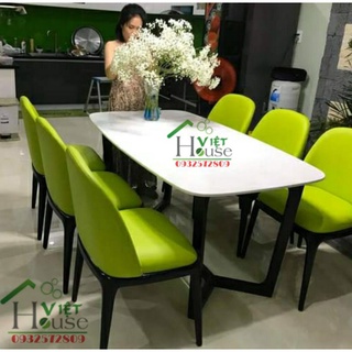 Bộ Bàn ăn mặt đá 6 ghế cao cấp (Freeship nt HCM, Biên Hoà, Dĩ An)
