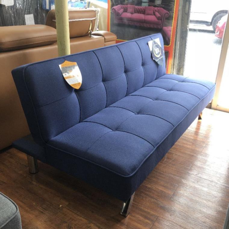 Sofa Bed chân kim loại - Sofa Giường Đa Năng giá rẻ màu xanh