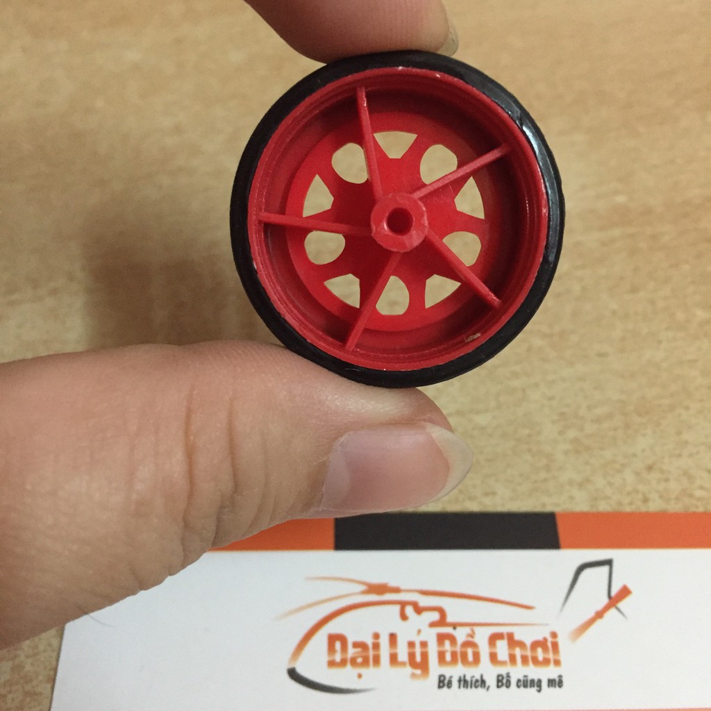 Bánh xe nhựa cao su lỗ trục 2mm đường kính 30mm