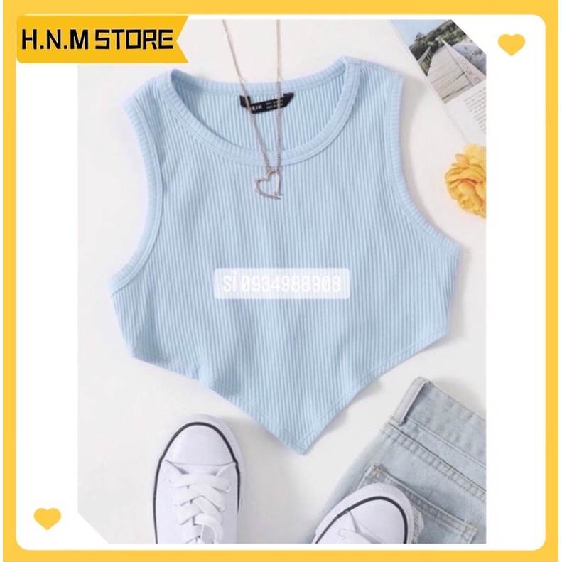 (như hình ) Áo ba lỗ nữ  lai nhọn from croptop , áo thun nữ sexy chất vải thun gân cao cấp thời trang H.n.m store