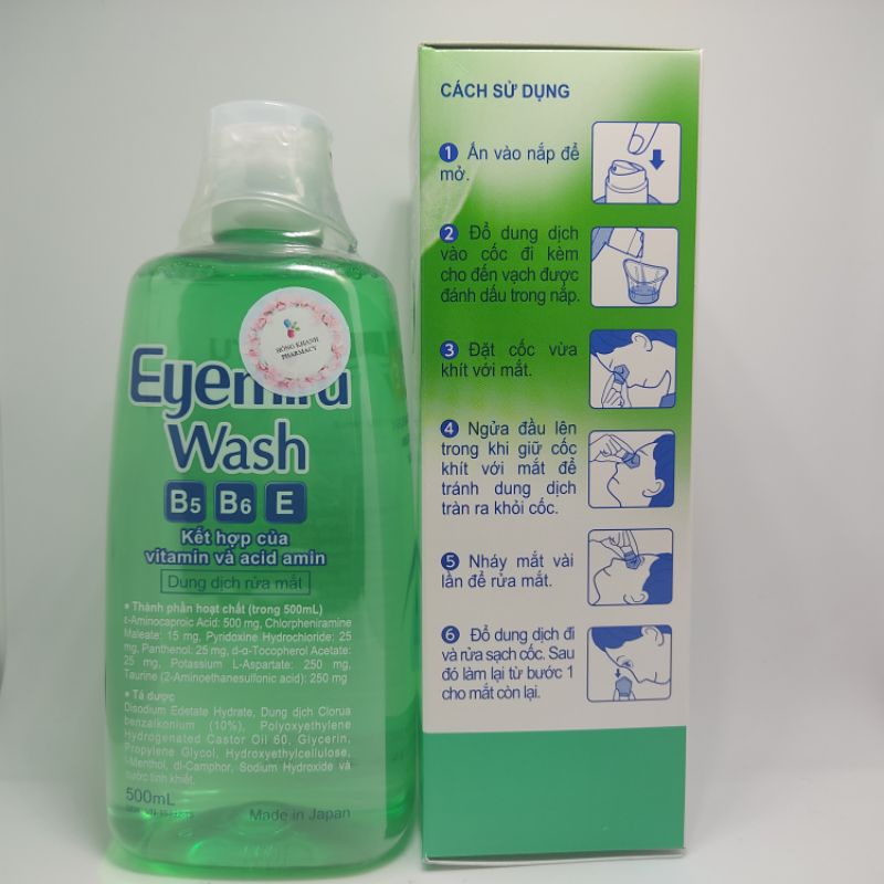 Eyemiru Wash 500Ml Nitto Medic dung dịch rửa mắt date mới nhất 2023