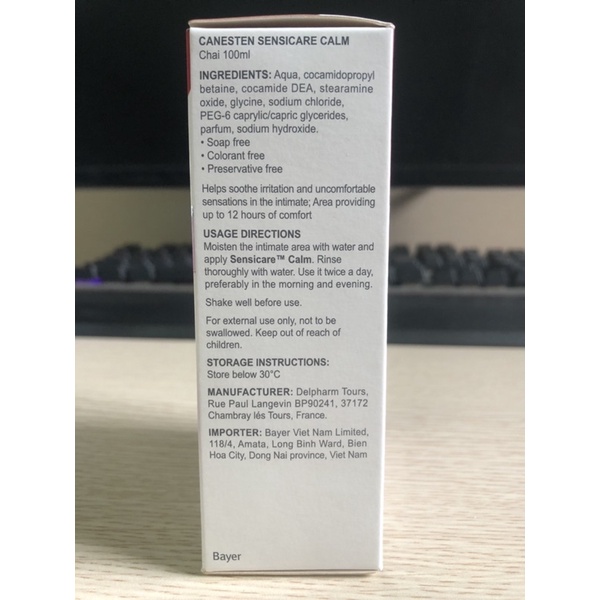 [PHÁP]-Dung Dịch Vệ Sinh Phụ Nữ Canesten Sensicare Calm 100ML /Chai (Kèm quà tặng hoặc không quà tặng). DKSH VIỆT NAM.