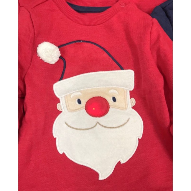 Set 2 áo nỉ hoddie đỏ than noel cho bé