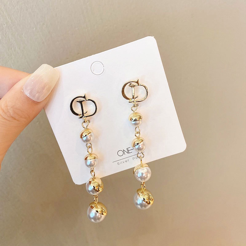 Đôi Bông Tai Dáng Dài Họa Tiết Chữ In Thời Trang Cho Nữ