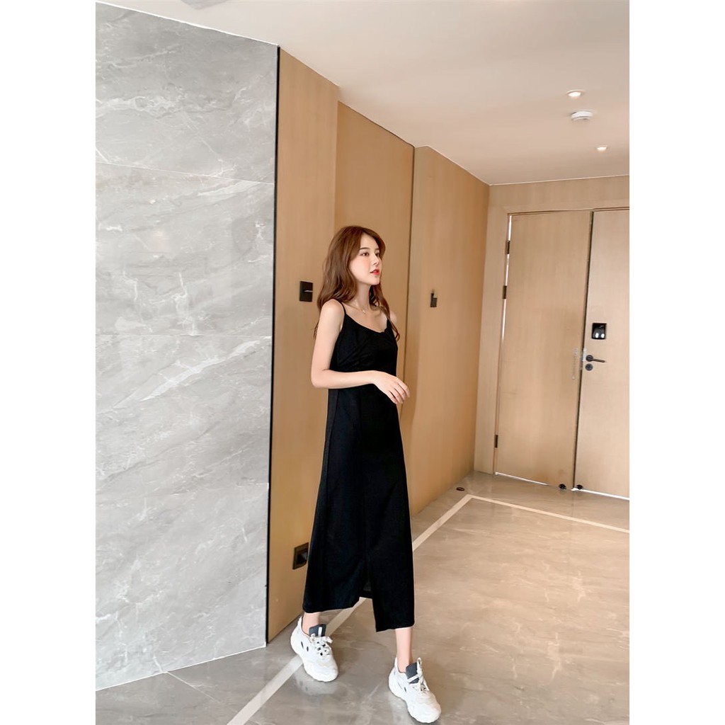 D51 - Đầm Bigsize 2 Dây Dáng Dài Xẻ Tà