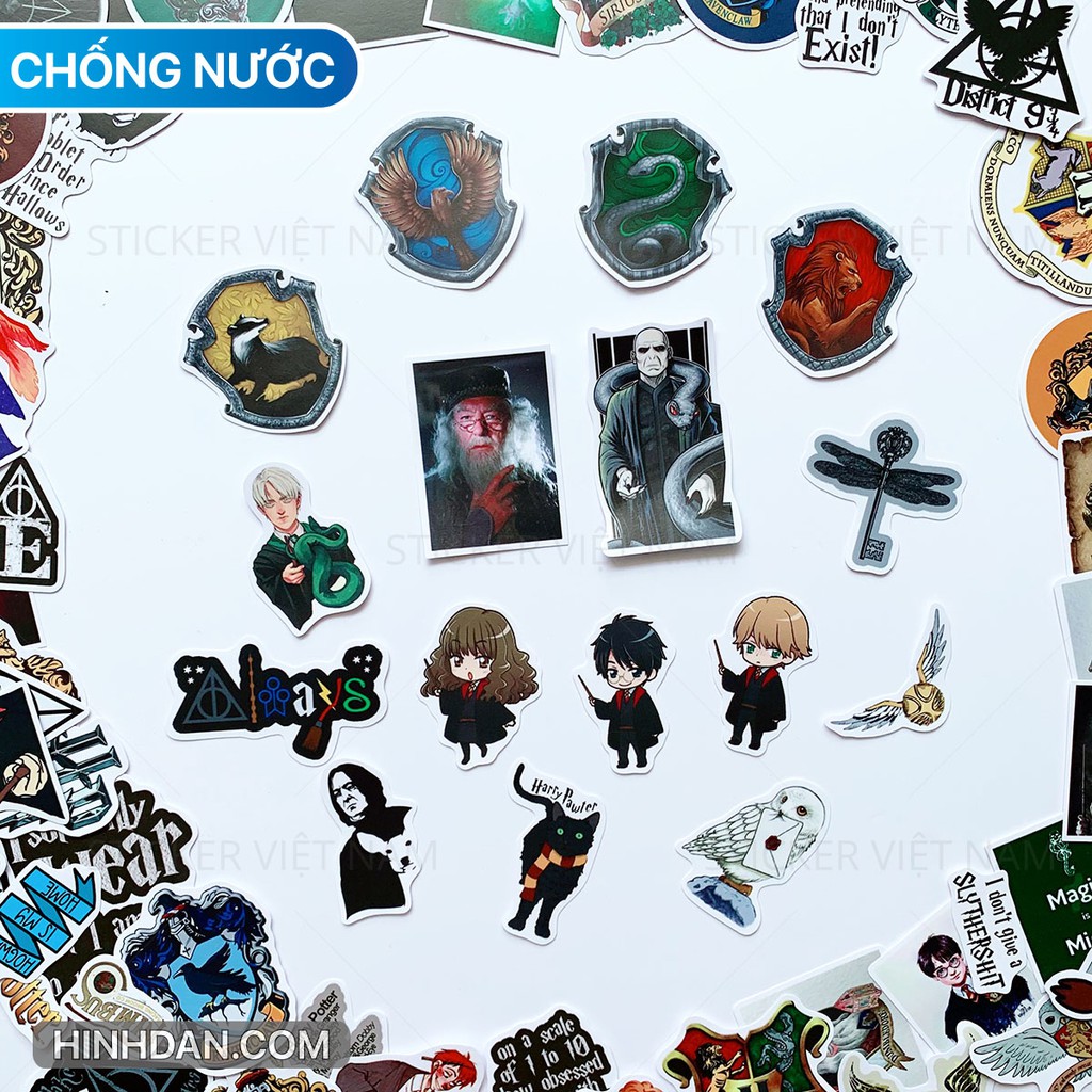 Sticker HARRY POTTER chống nước dán nón bảo hiểm, laptop, máy tính, xe, đàn guitar