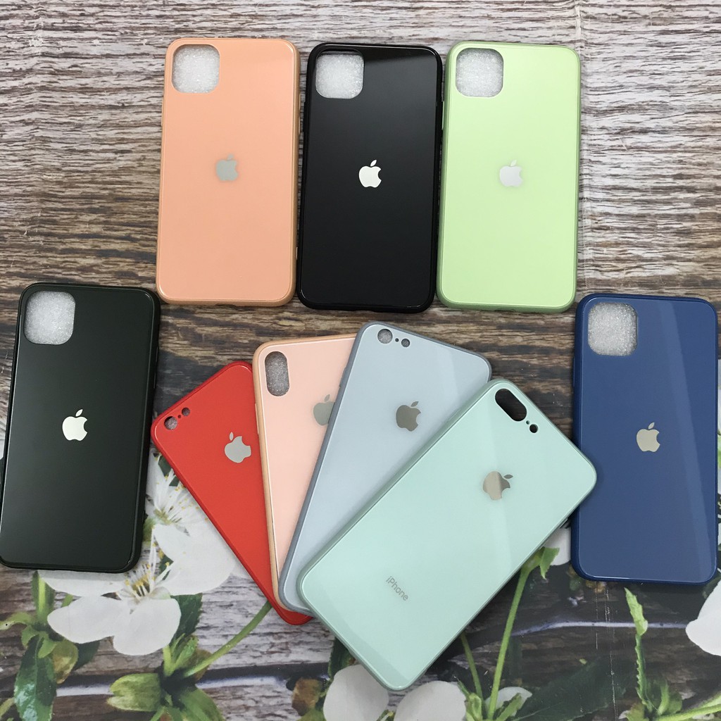 Ốp Điện Thoại Iphone Kính 💖 𝘍𝘳𝘦𝘦𝘴𝘩𝘪𝘱 💖 Ốp Kính Viền Dẻo Công Nghệ Mới Phù Hợp Nhiều Dóng Máy Iphone
