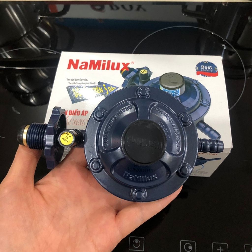 Van điều áp  van điều áp ngắt gas tự động Namilux +dây gas Hàn Quốc +2 ốc xiết