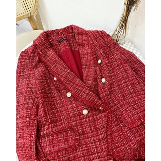 SET BLAZER DẠ TWEED ĐỎ TẾT