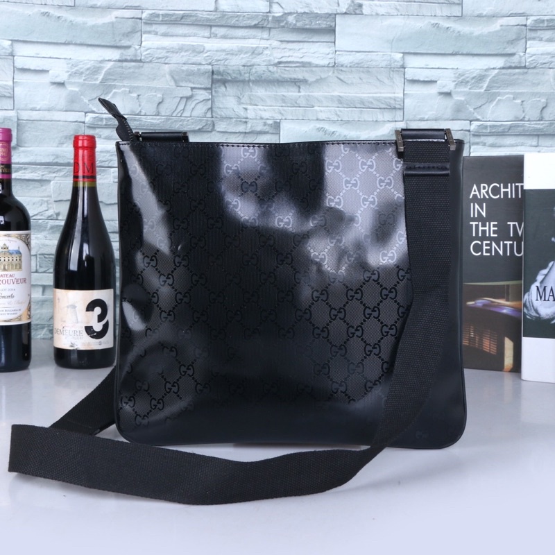 Túi đeo chéo nam Gucci GC da thật cao cấp size 32 dây đeo vải có thể điều chỉnh