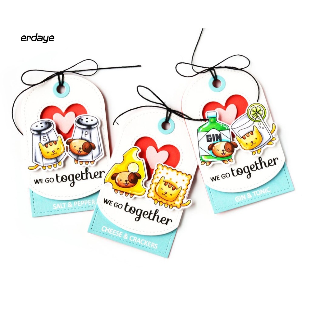 Khuôn Cắt Giấy Làm Từ Kim Loại Hình Tag Hành Lý Trang Trí Scrapbook