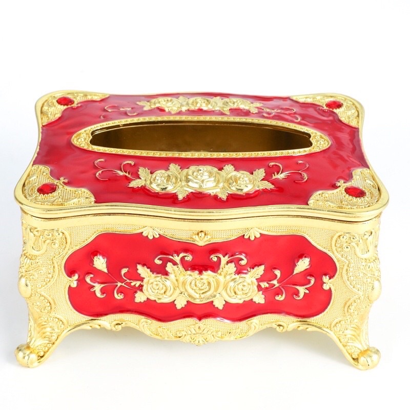 Hộp Khăn Giấy Bằng Nhựa Hộp Đựng Giấy Ăn phong cách hoàng gia size 18cm T239