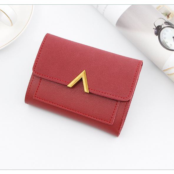 Ví Nữ Ngắn ❤️FREESHIP❤️ Giảm 20k khi nhập mã [ MICOCHI 20k ] _Ví Nữ Da Lộn Chữ V Độc Đáo New 2020