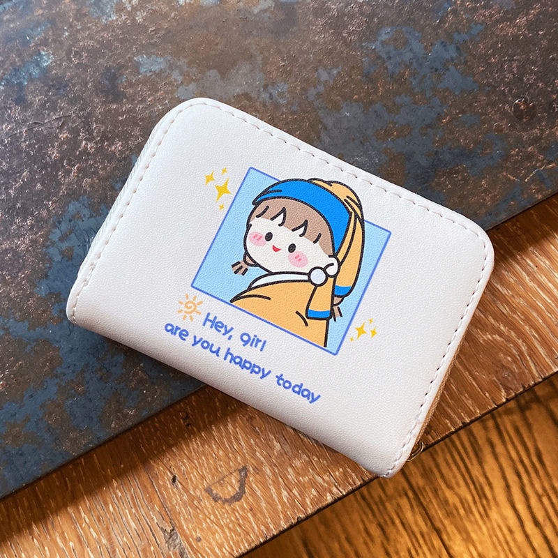 Ví đựng thẻ và tiền xu mini họa tiết hoạt hình dễ thương cho nữ