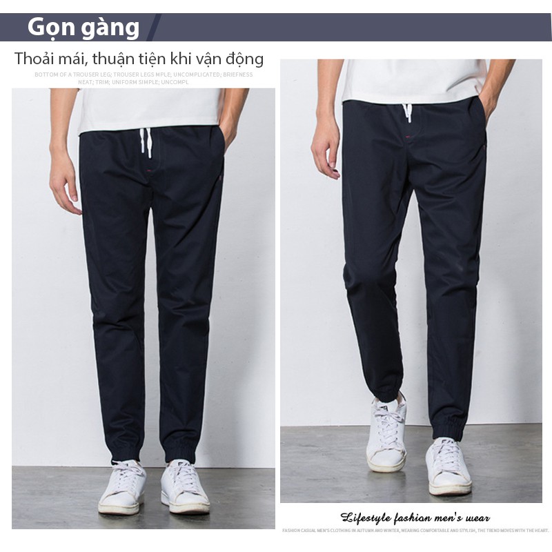 Quần jogger nam 💥FREESHIP💥 Quần thể thao nam kaki mã TT54 kiểu bó ống Hàn Quốc chất vải đẹp ống dài | BigBuy360 - bigbuy360.vn