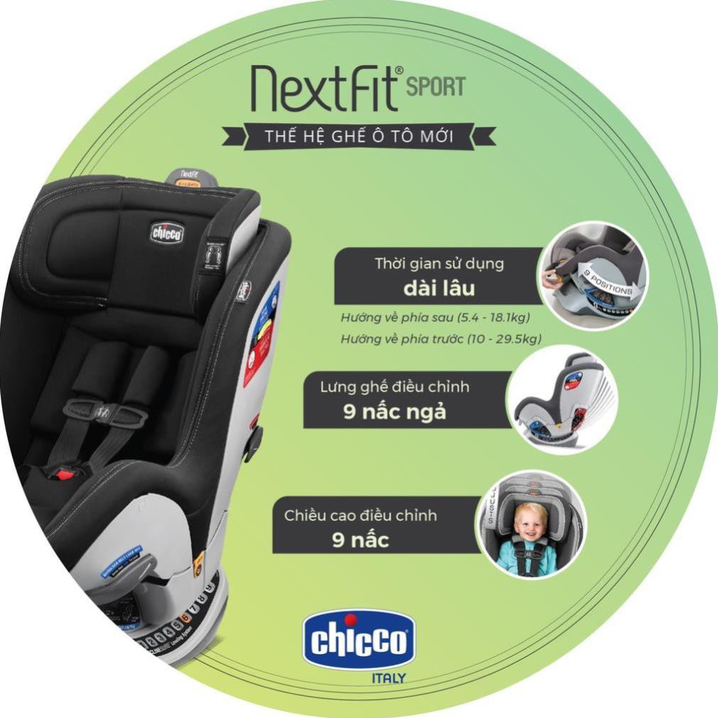 Ghế ô tô Chicco NextFit Sport Ghi Mercury