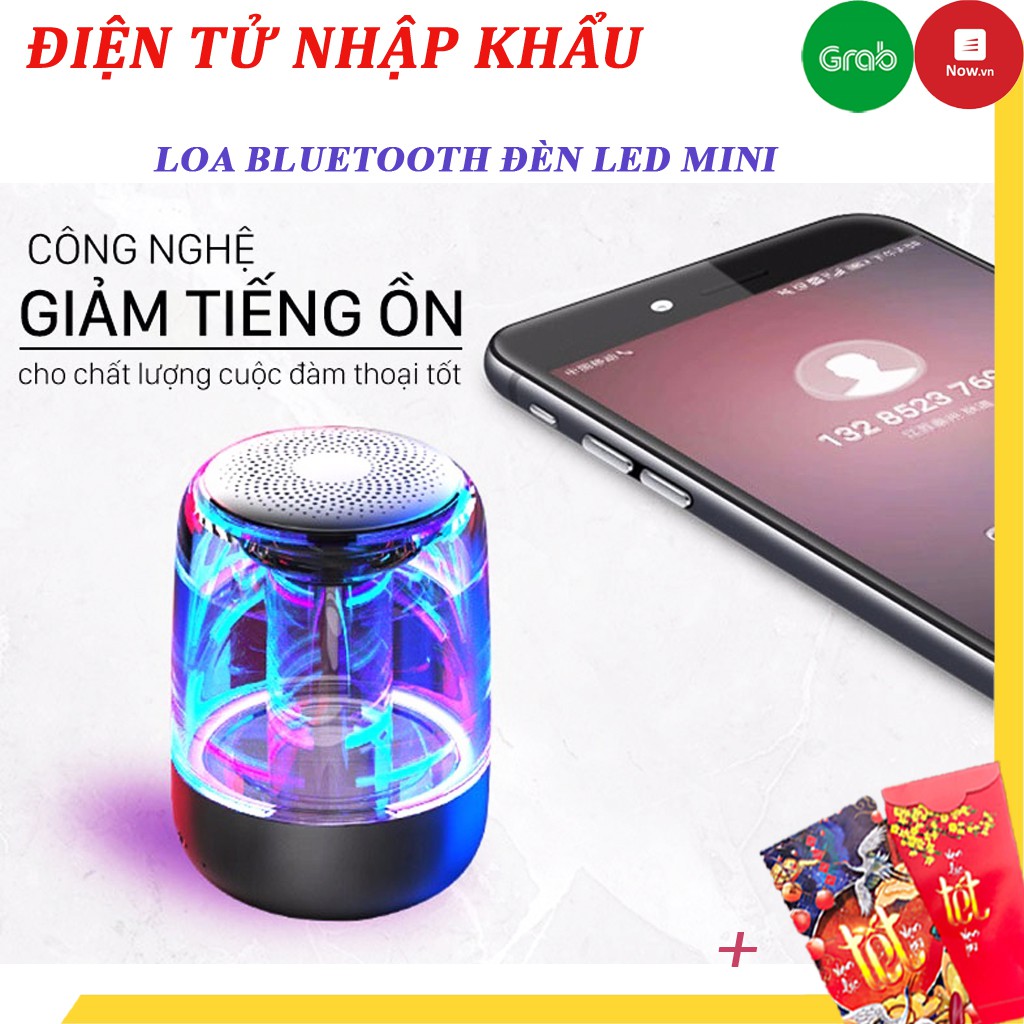 Loa Bluetooth Trong Suốt đèn Led  C7 âm thành vòm 6D âm bass trầm led RGB 1000mAh - chính hãng