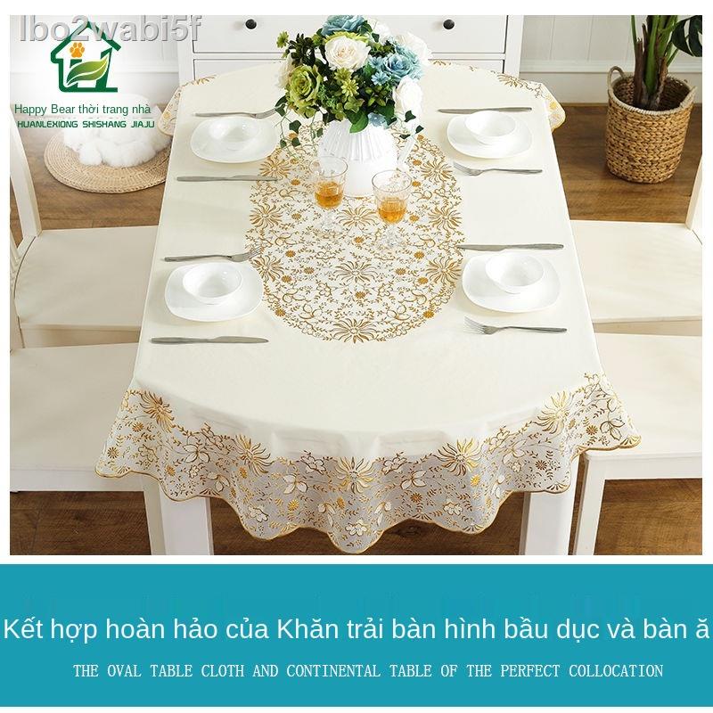 △ ﹉  lbo2wabi5fKhăn trải bàn hình bầu dục không thấm nước, chống bỏng, dầu, khăn PVC phong cách Châu Âu dù