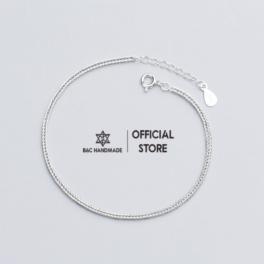 Lắc tay Bạc Handmade.Vòng tay nữ mắt đan basic bạc nguyên chất-Bạc Handmade