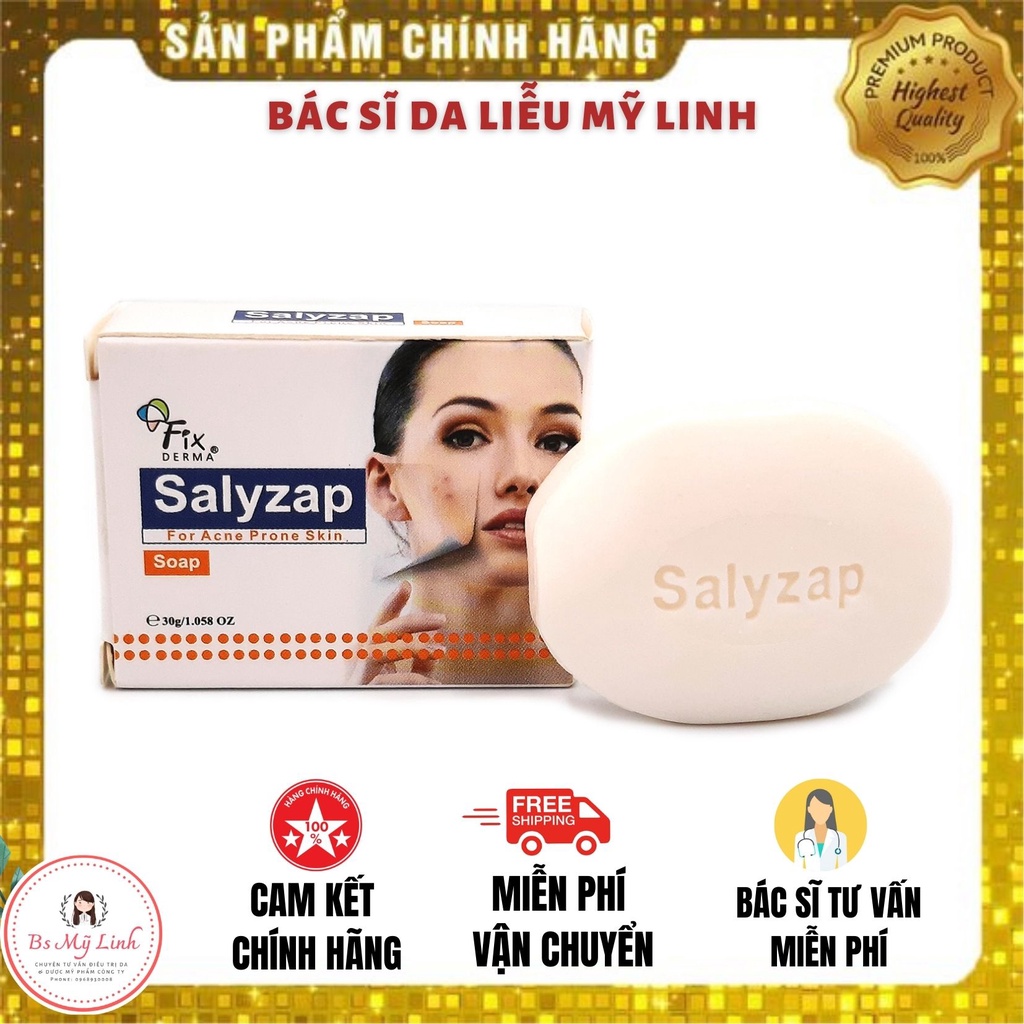 XÀ PHÒNG SALYZAP SOAP FIXDERMA - HỖ TRỢ LÀM SẠCH DA, GIẢM MỤN 75g