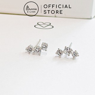 Khuyên kẹp vành tai đính đá Bunnie, khuyên tai bạc nữ nguyên chất nụ đá - Bunnie Silver