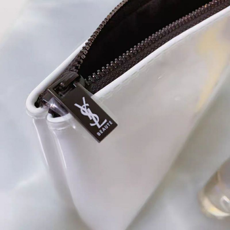 [ Gift Hãng 100% ] Túi Xách Mỹ Phẩm Nền Bóng Trắng Logo Đen
