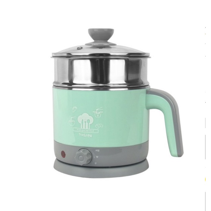 [Hàng chính hãng] Nồi Lẩu Mini Đa Năng 2 Ngăn True Living Chính Hãng Hàn Quốc Chống Dính 1,2L Tặng Kèm Xửng Hấp