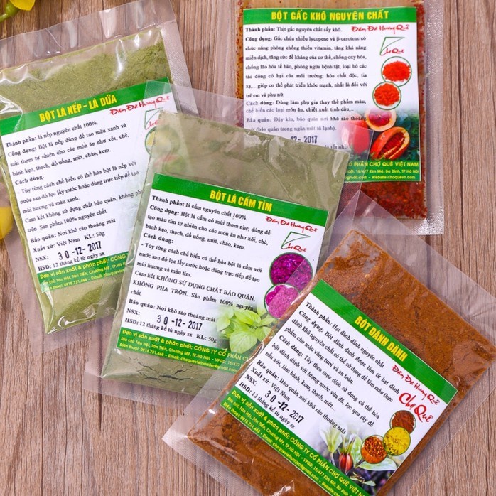 Bột tạo màu thực phẩm từ thiên nhiên 100% dùng cho xôi chè, bánh mứt - Gói 50g
