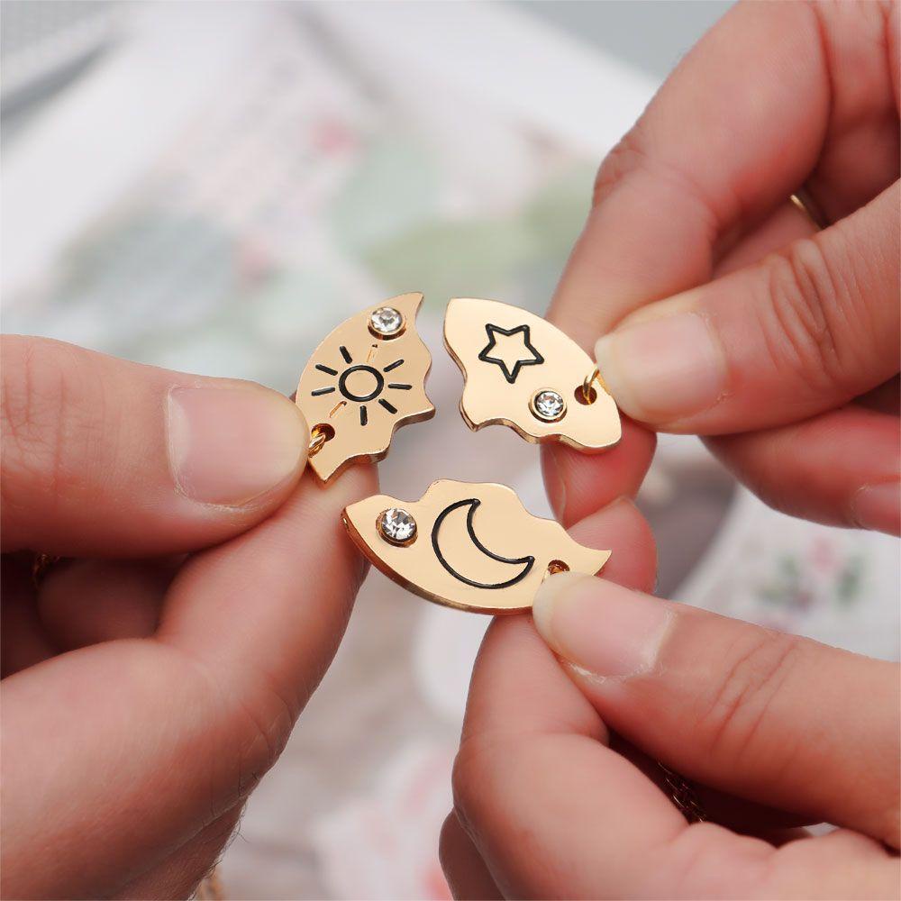 Set 3 Vòng cổ Tình Bạn BFF Mặt Chạm Khắc Chữ|Vòng Tay Nhiều Màu Thời Trang