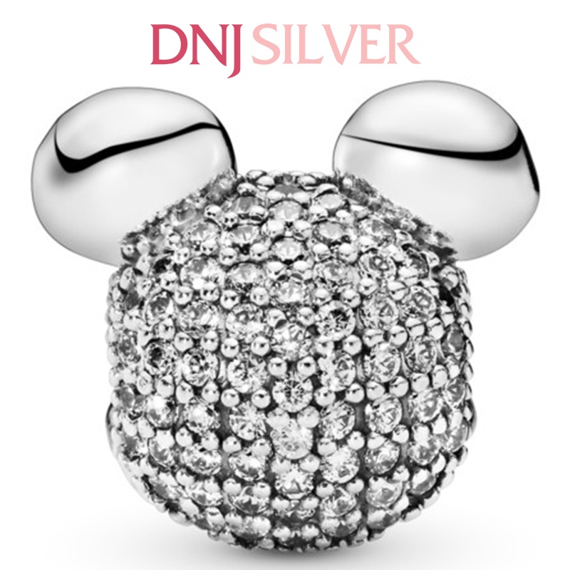 Charm bạc 925 cao cấp, hàng chuẩn bạc - Charm Clip Mickey Mouse Pavé thích hợp để mix vòng tay charm - DN265