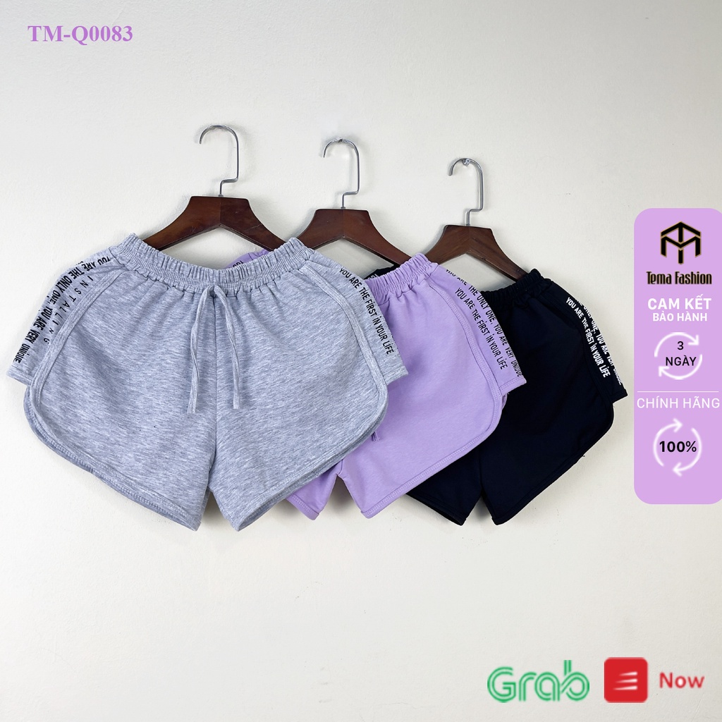 Quần đùi sooc nữ TEMA cao cấp - Quần short nữ thể thao chất umi loại 1 mặc ở nhà, đi tập viền chữ năng động thoải mái