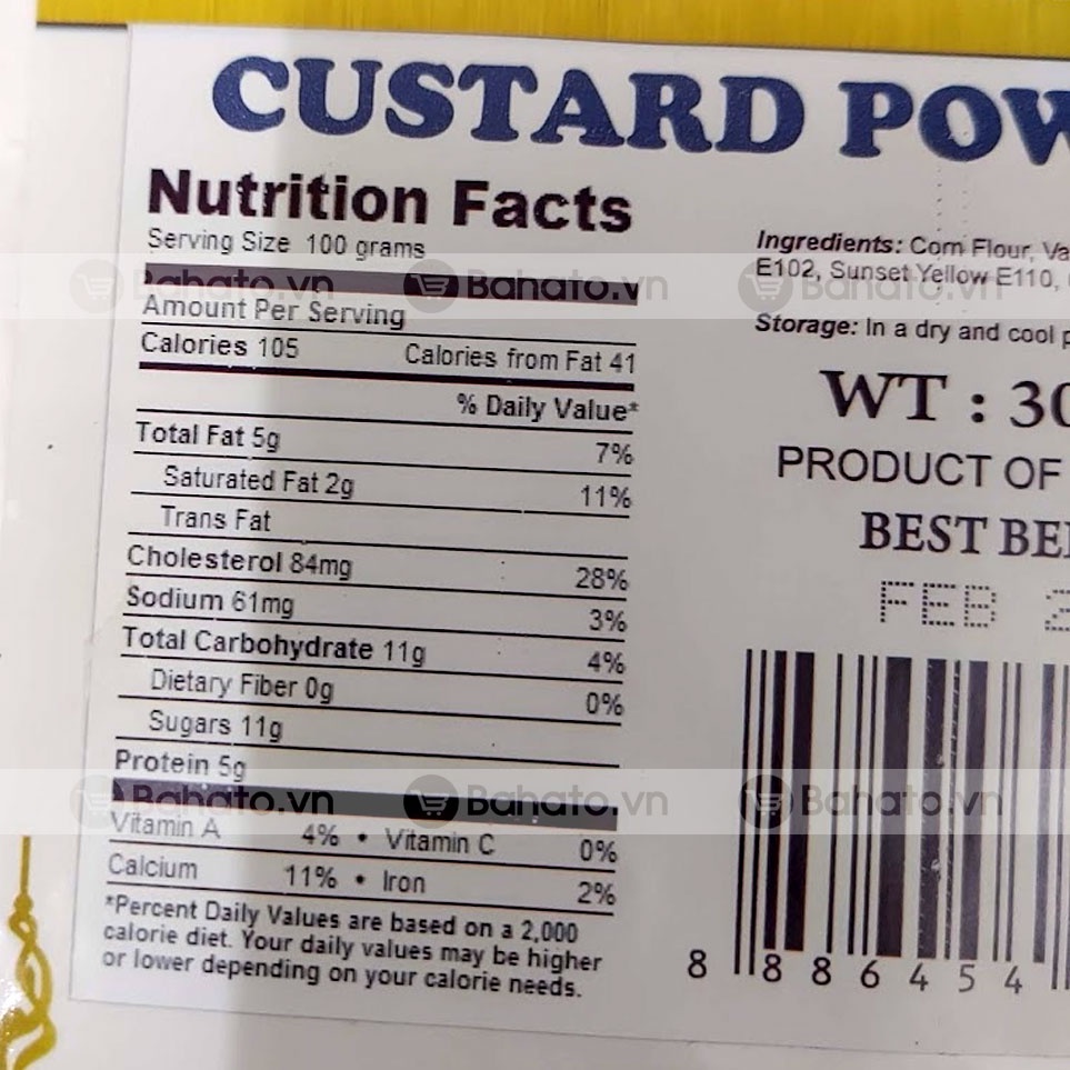 Bột custard powder (bột trứng sữa) Malaysia gói 300g