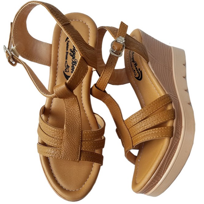 Giày sandal xuồng nữ da bò BIGGBEN cao cấp HKD047