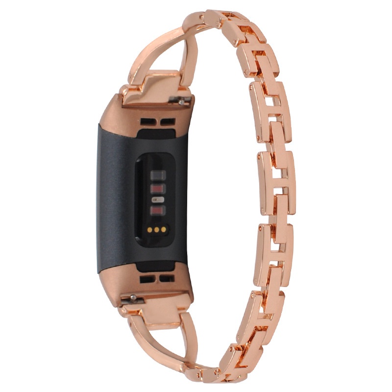 Dây Đeo Thay Thế Chất Liệu Thép Không Gỉ Thiết Kế Lấp Lánh Cho Fitbit Charge 5 Charge 4 3 2