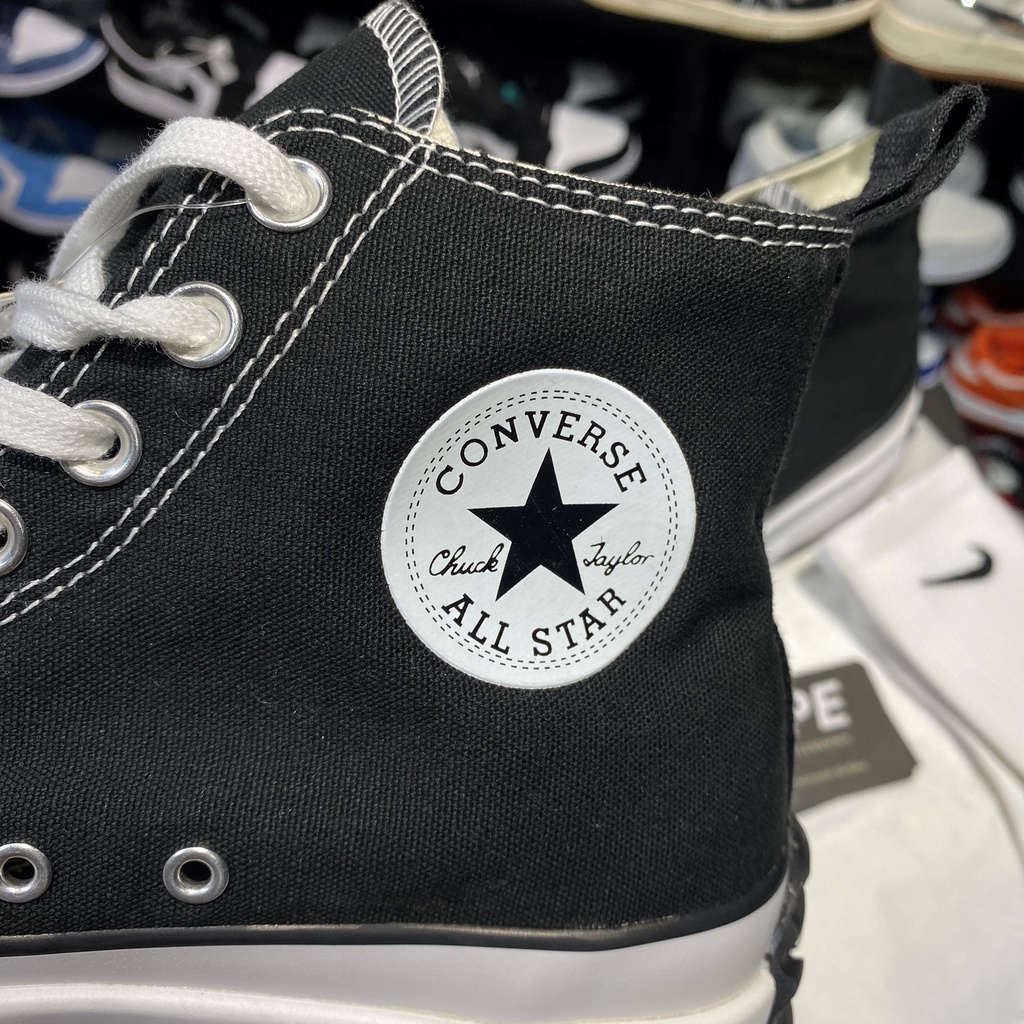 Giày sneaker nam nữ cổ cao : Converse Run Star Hike Hi Black/ White | Phiên bản 1:1 .