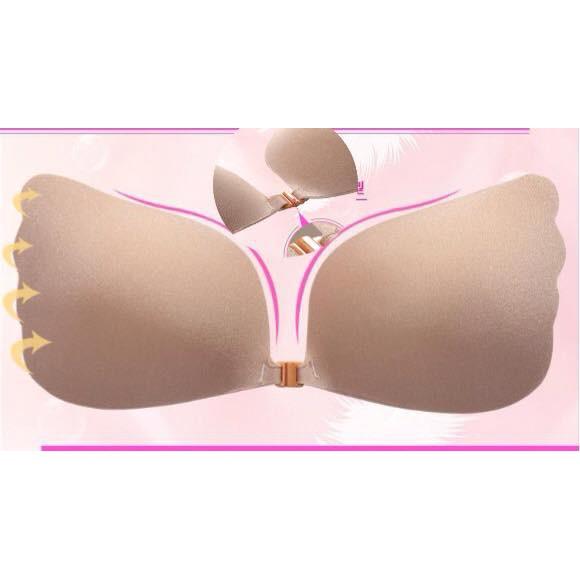 Áo dán ngực silicon cài trước tạo khe gợi cảm siêu dính, siêu nâng chống chảy xệ