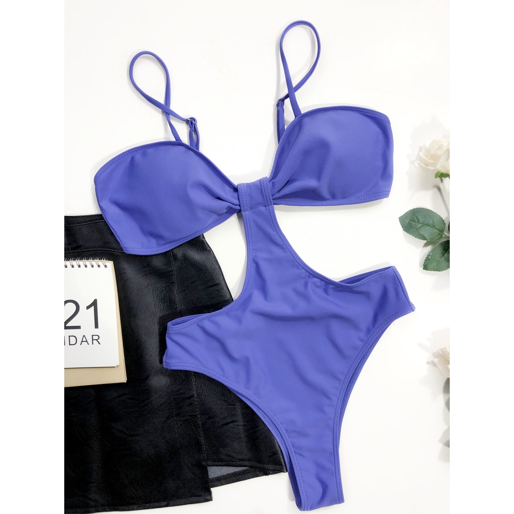 [BKN1663] &lt;ÂU&gt; BODYSUIT XANH TÍM NÚT NGỰC CUTOUT