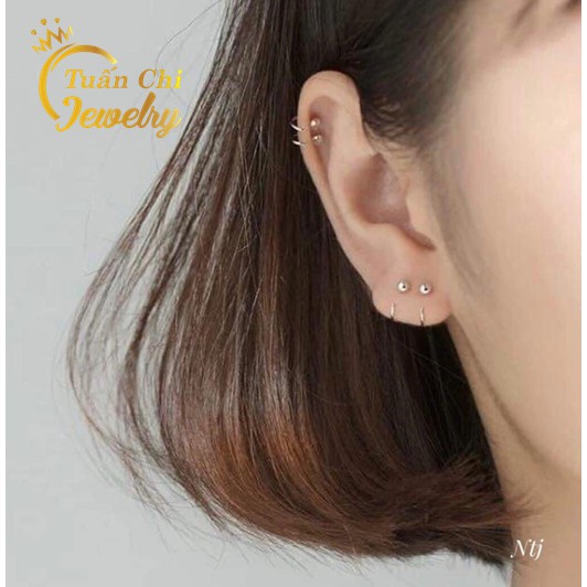 Bông Tai Bạc ⚡HOT TREND⚡ Khuyên Tai Bạc Cá Tính Kiểu Dáng Trẻ Trung, Phù Hợp Mọi Gương Mặt