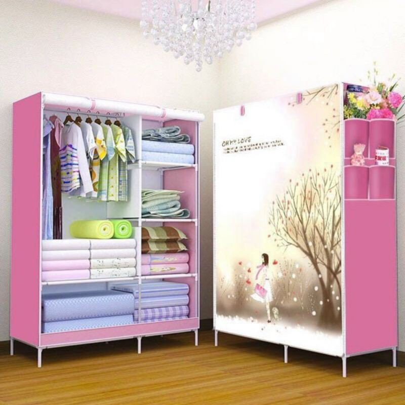 Tủ quần áo 2 buồng 6 ngăn.
