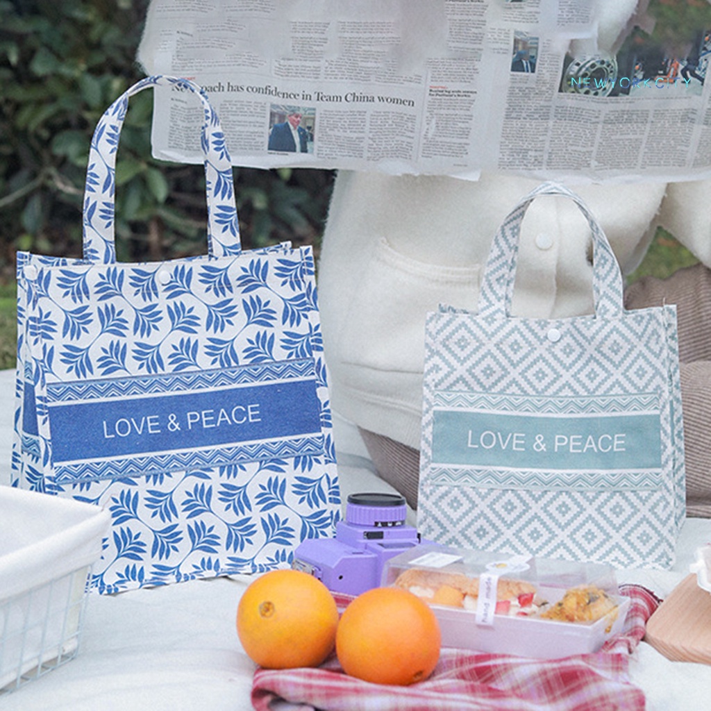 Túi Đựng Hộp Cơm Trưa Cách Nhiệt Chống Dầu Gọn Nhẹ Di Động Tiện Dụng