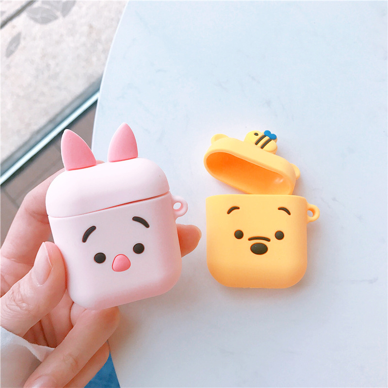 Vỏ ốp case airpod airpods gấu pooh và piglet silicon bảo vệ hộp tai nghe không dây bluetooth 1/2/i12/i9/i7/tws KinoShop