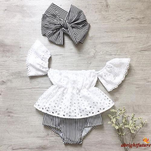 Set quần áo gồm áo trễ vai + quần sọt thời trang cho bé gái
