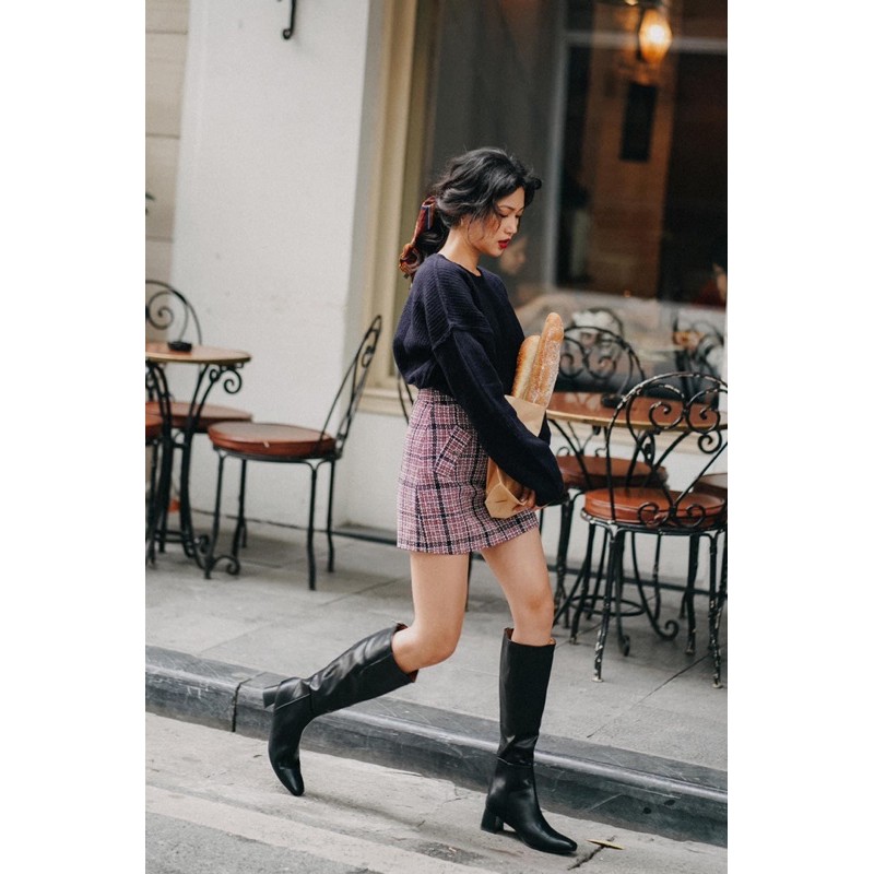 Pass chân váy tweed Monotalk size M mặc 1 lần