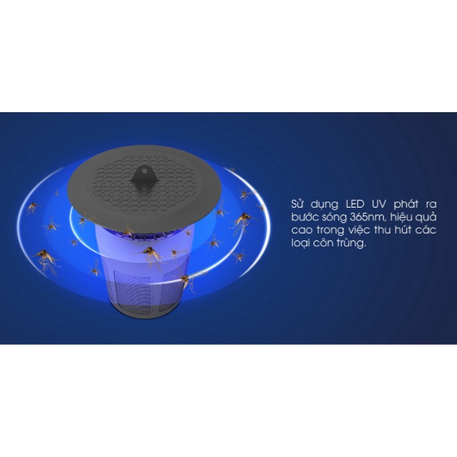 Đèn Bắt Muỗi Cao Cấp Rạng Đông - Đèn LED 5W Đèn LED UV bước sóng 365nm, hiệu quả nhất trong thu hút côn trùng