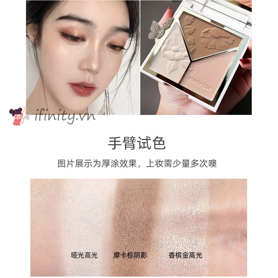 Phấn highlight + tạo khối + má hồng Minshzee