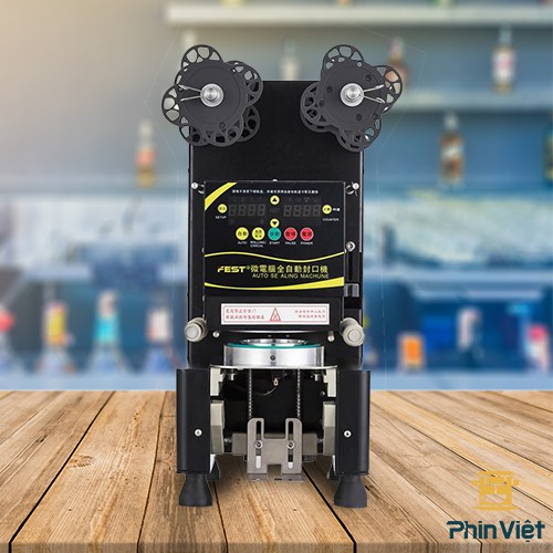 Máy dập nắp cốc ép miệng ly tự động Fest RC 95 - máy cho quán trà sữa trà chanh